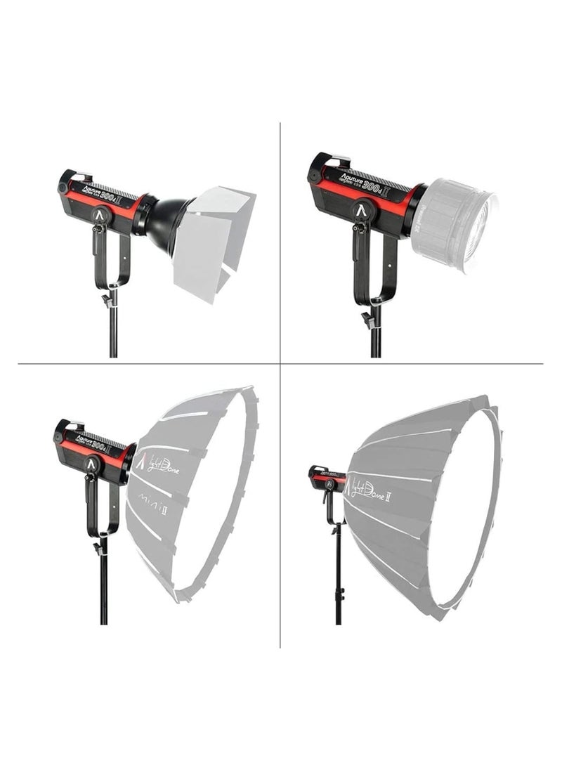 Aputure 300d II,Aputure Mark LS C300D II Light Storm 350W 5500K Daylight Balanced Led Video CRI 96+ TLCI96+ 45000lux@0.5m with The Reflector 8 Built-in Lighting FX V-mount