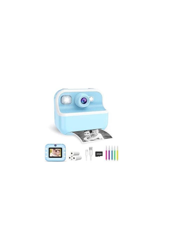 Xria DCP4 Children’s Instant Print Camera With Thermal Printer Kids Digital Photo Camera Boys & Girls Birthday Gift (Blue)