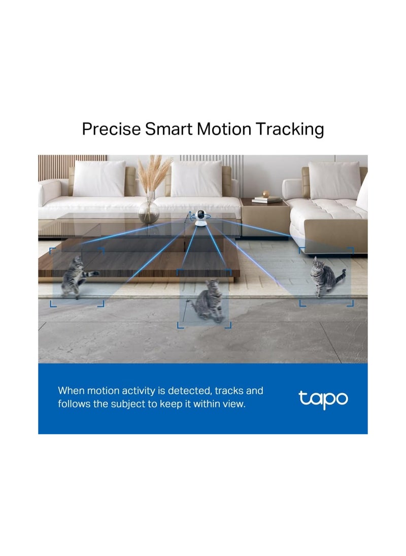 Tapo 2K 4MP C220 WiFi Indoor Surveillance Camera, Person Detection, Two-Way Audio, Compatible with Alexa and Google Assistant, for Baby/Pets (UAE Version)