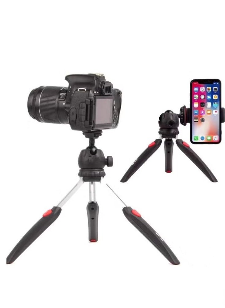 Table Top Mini Portable Foldable Extendable Tripod Stand for Mobile Phones & Cameras – Includes Universal Mobile Phone Holder