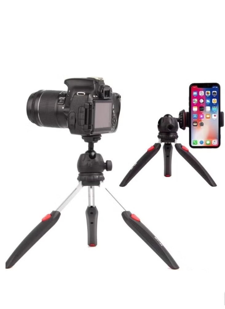 Table Top Mini Portable Foldable Extendable Tripod Stand for Mobile Phones & Cameras – Includes Universal Mobile Phone Holder