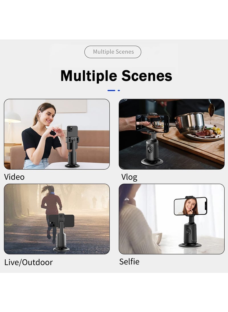 Smart 360° Auto Face Tracking Gimbal – Stable Base Selfie Stabilizer with Adjustable Lens for Smartphone Vlogging & Video Chats
