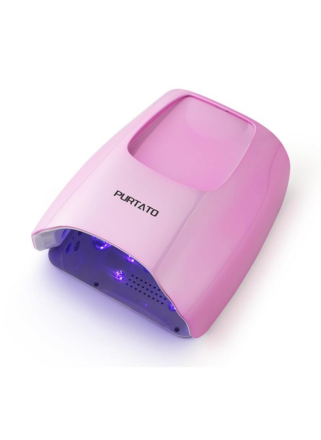 Professional Cordless Rechargeable Uv Led Nail Lamp With 4 Timer Setting And 126W High Power Quick Drying Nail Dryer (Plating Pink)
