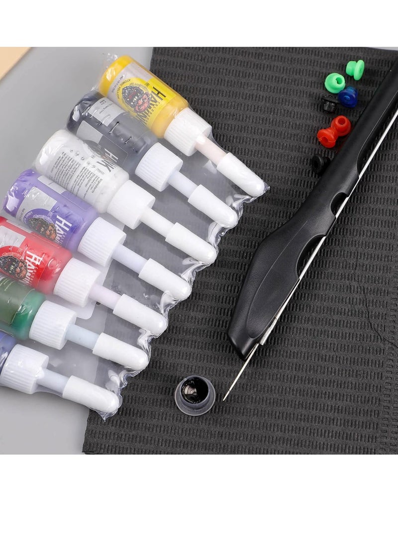 HAWINK Tattoo Kit Tattoo Pen Kit Poke a Stick Tattoo Hand Tool Kit with 7 Ink 20 PCS Needles GK-HW803TN01-1