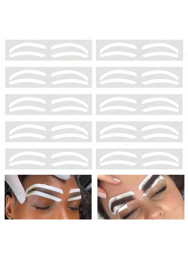 Disposable Eyebrow Design Stencil Eyebrow Tint Airbrush Auxiliary Sticker For Brows Shaping With Single Eyebrows Type Option (1 Bag - C Type - 10 Pairs)