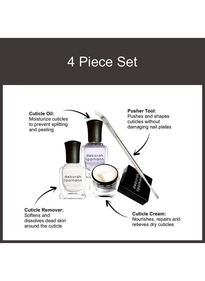 Cuticle Lab | Cuticle Oil, Remover And Pusher With Repair Cream | No Soaking, No Peeling, No Nipping | 4-Piece Set
