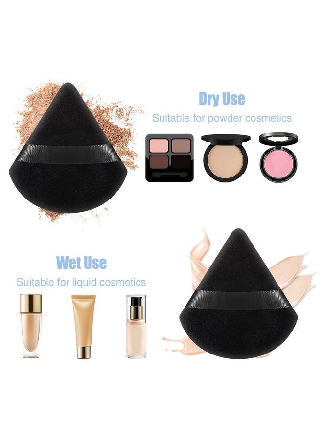 15 Pieces Powder Puff Face Soft Triangle Makeup Velour Puff, Beauty Sponge For Loose Powder And Cosmetic Foundation, Blender Makeup Tool (Black, Pink, Flesh)