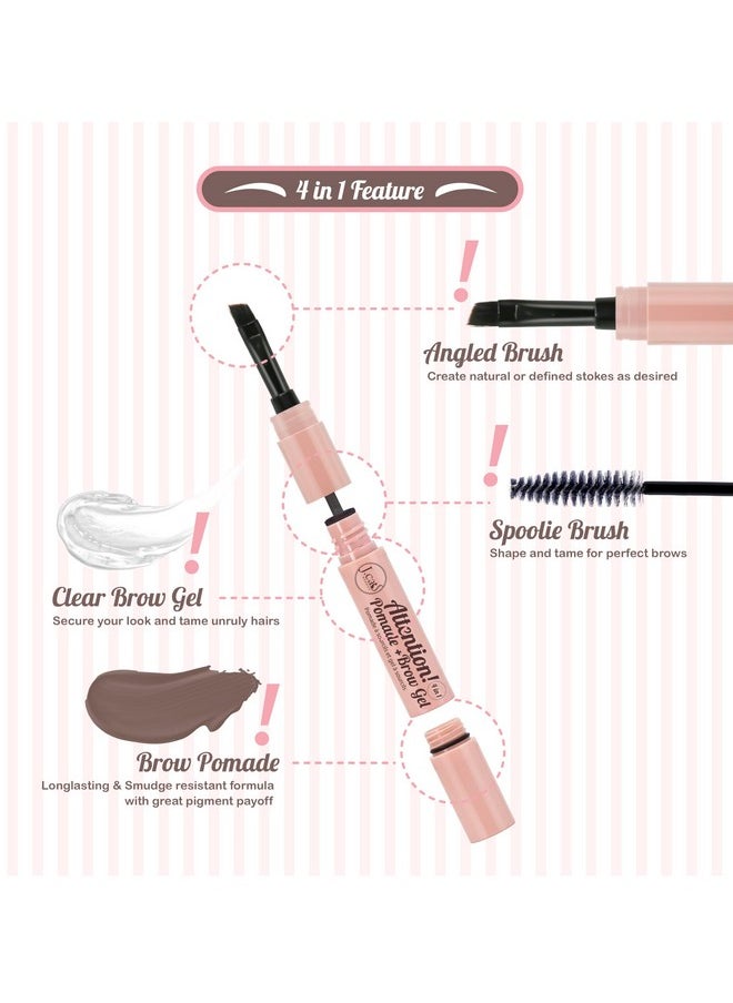 4 In 1 Pomade And Brow Gel, Ebony, Women'S Makeup And Accessories