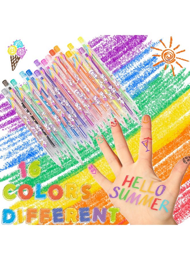Unicorn 16 Piece Glitter Pen Body Art Set, Unicorn Themed, Glittery And Bright Colors, Ages 3