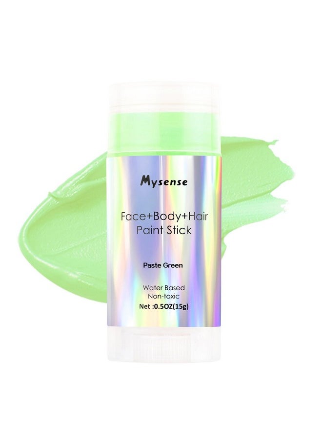Pastel Green Face Body Hair Paint Stick,Water Based Washable Temporary Hair Color,Non-Toxic Cream Body Paint Foundation For Adults And Kids Halloween Cosplay Makeup,0.5Oz