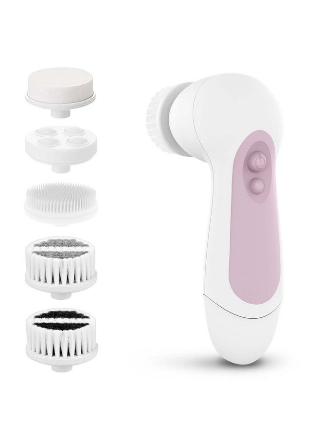 Oof Facial Cleansing Spin Brush Set With 5 Exfoliating Brush Heads - Electric Face Scrubber Cleanser Brush By Clsevxy - Face Brush For Gentle Exfoliation And Deep Scrubbing