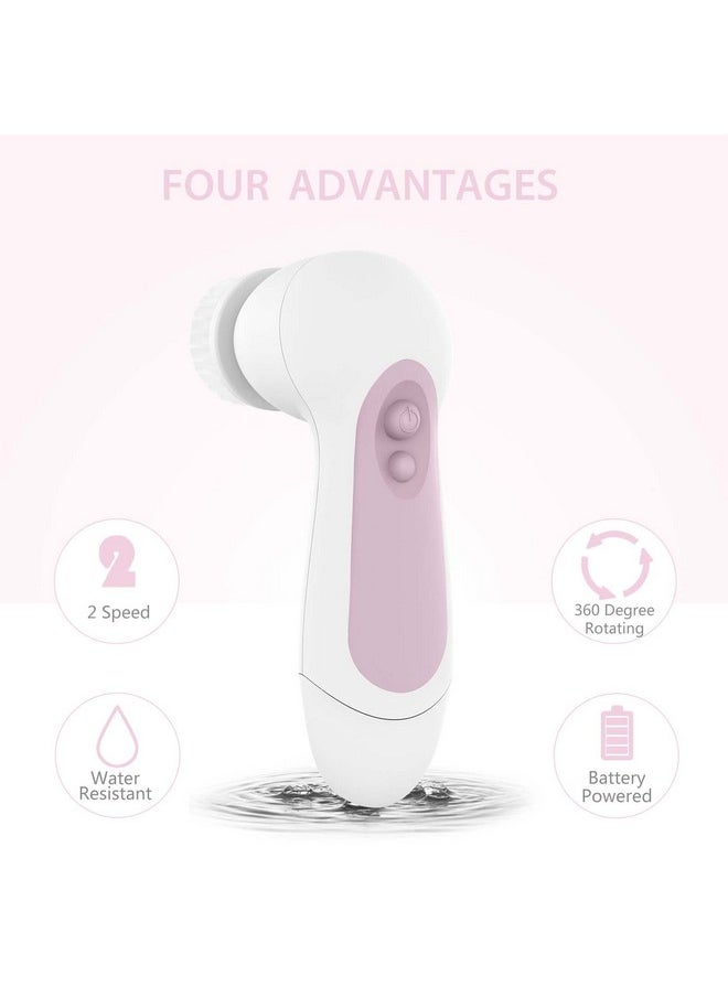 Oof Facial Cleansing Spin Brush Set With 5 Exfoliating Brush Heads - Electric Face Scrubber Cleanser Brush By Clsevxy - Face Brush For Gentle Exfoliation And Deep Scrubbing