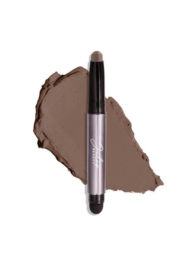 Eyeshadow 101 Crème-To-Powder Waterproof Eyeshadow Stick - Stone Matte - Long-Lasting, Crease-Proof, Medium Brown Matte Cream Eyeshadow With Built-In Smudger