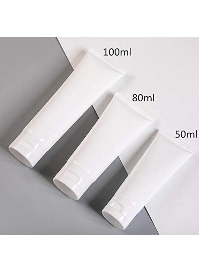 20Pcs 50Ml/1.7Oz Empty Refillable Plastic Squeezable Facial Cleanser Bottle Cosmetic Soft Tube Bottle Container Sample Packaging Vials With Flip Cap For Travel Lotion Shower Gel Shampoo Toiletries