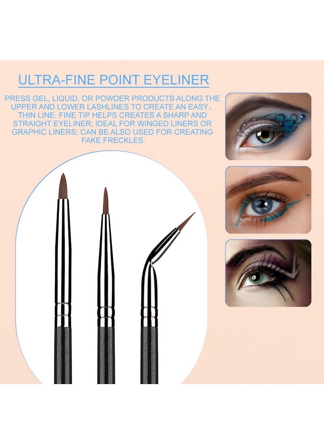 Angled Eyeliner Brush Set, 7Pcs Gel Eye Liner Makeup Brushes, Ultra Thin Liner Brush, Fine Point Eyeliner Brushes For Women Girls