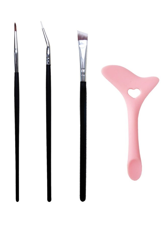 Slanted Ultra Thin Winged Eyeliner Brush Silicone Eye Liner Stencils Makeup Aid,Angled Eyeliner Brush Slanted-Small Thin Winged Liner Eyeshadow Eyebrow Tool (Pink-3)