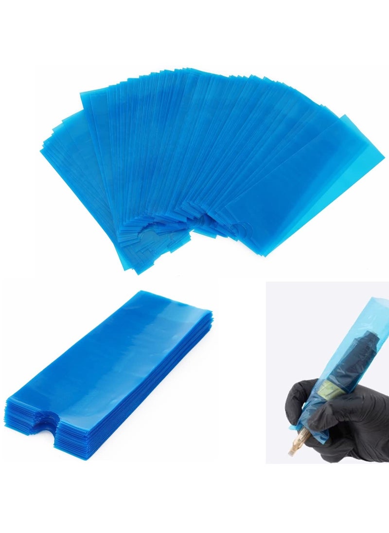 Machine Pen Covers,KingWei 200Pcs 1.8x4.7 Inch Size Disposable Machine Pen Bags Machine Pen Hand Grip Sleeves (Blue)