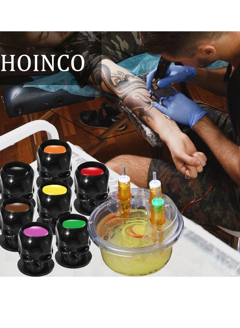 HOINCO 20PCS Disposable Tattoo Cartridge Cup Holder,Tattoo One Piece Needle Placement Rack Disposable Plastic Cup Working Cup Cleaning Cup