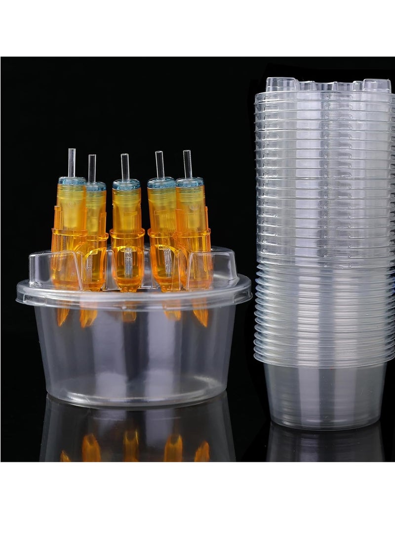 HOINCO 20PCS Disposable Tattoo Cartridge Cup Holder,Tattoo One Piece Needle Placement Rack Disposable Plastic Cup Working Cup Cleaning Cup