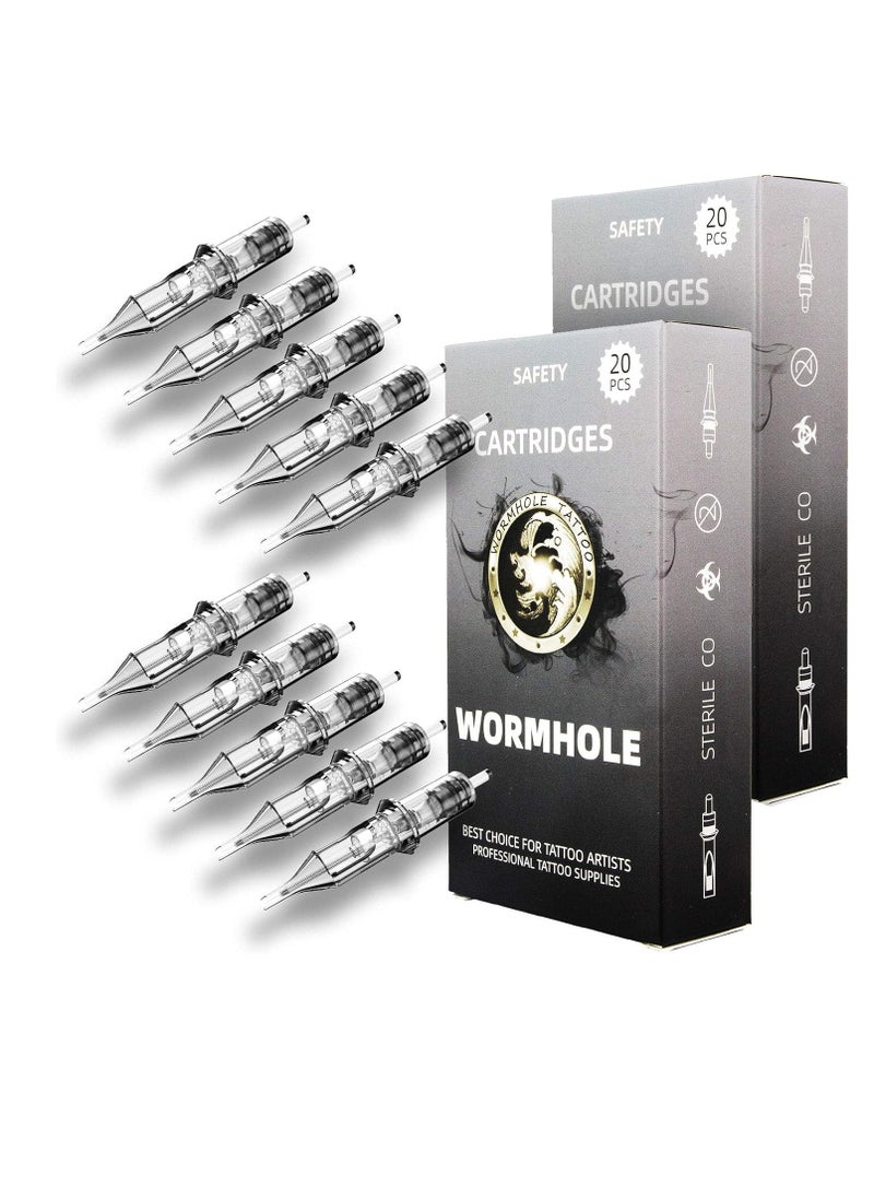 Wormhole Tattoo Cartridge Needles 50pcs Assorted Tattoo Needle Cartridges Round Liner Mixed 3RL 5RL 7RL 9RL 11RL (50pcs #12 Standard RL)