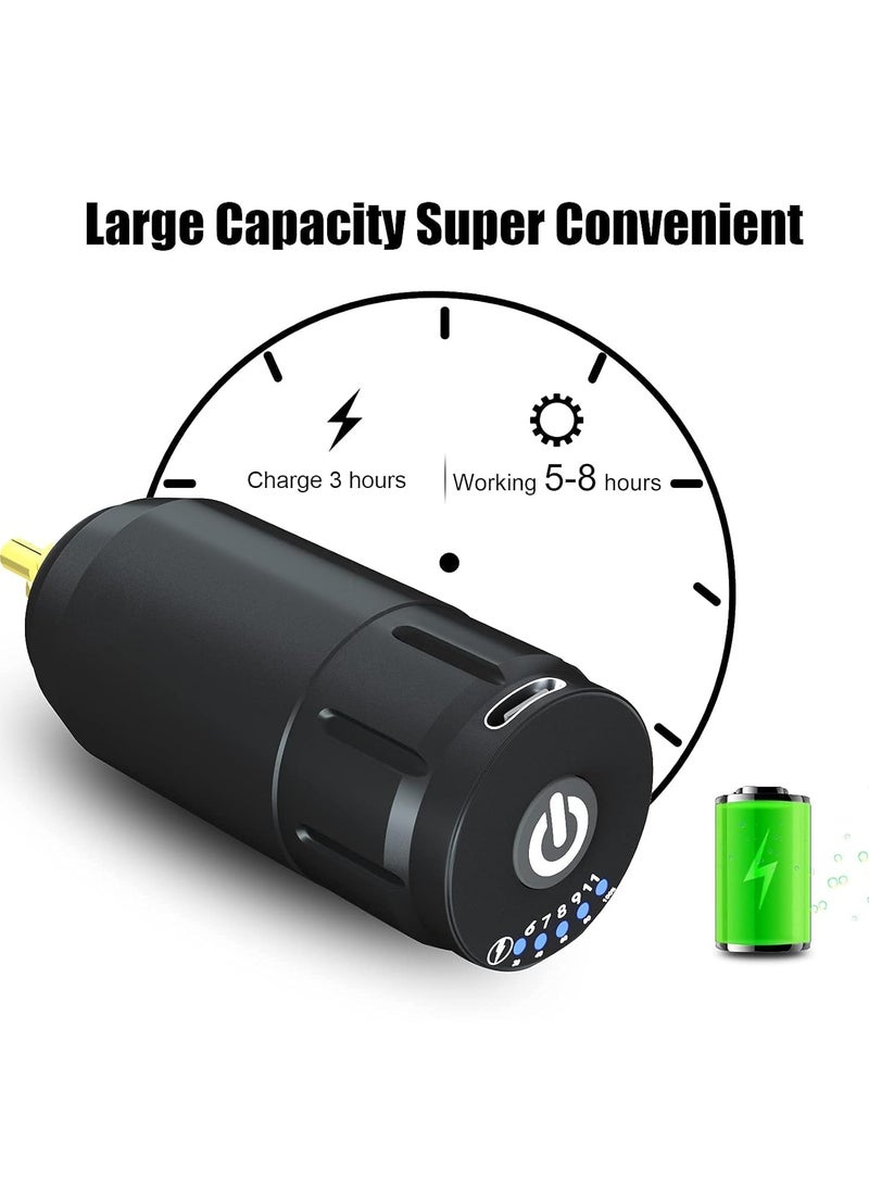 Tattoo Battery Power Supply RCA Spare Portable Rechargeable Cordless Motor for Tattoo Pen Rotary Tattoo Machine Permanent Makeup Equipment (RCA Black)