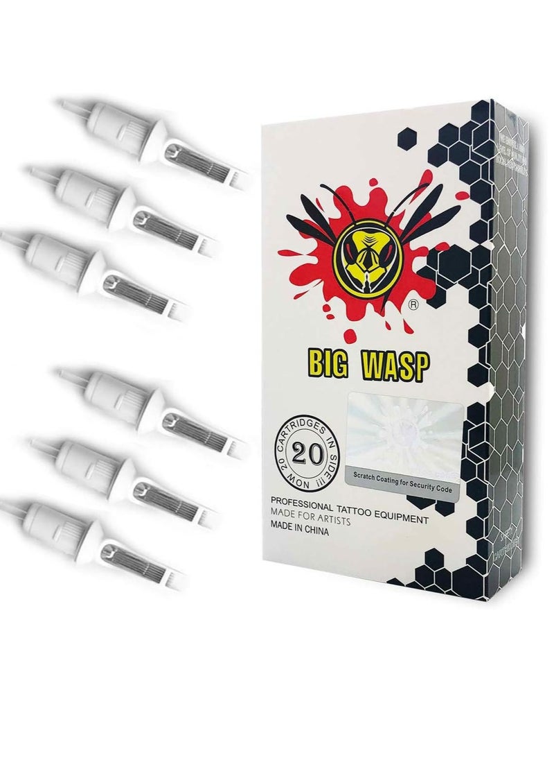 BIGWASP Professional Disposable 1015RM Tattoo Needle Cartridge #10 Bugpin 15 Curved Magnum (15RM) 20Pcs