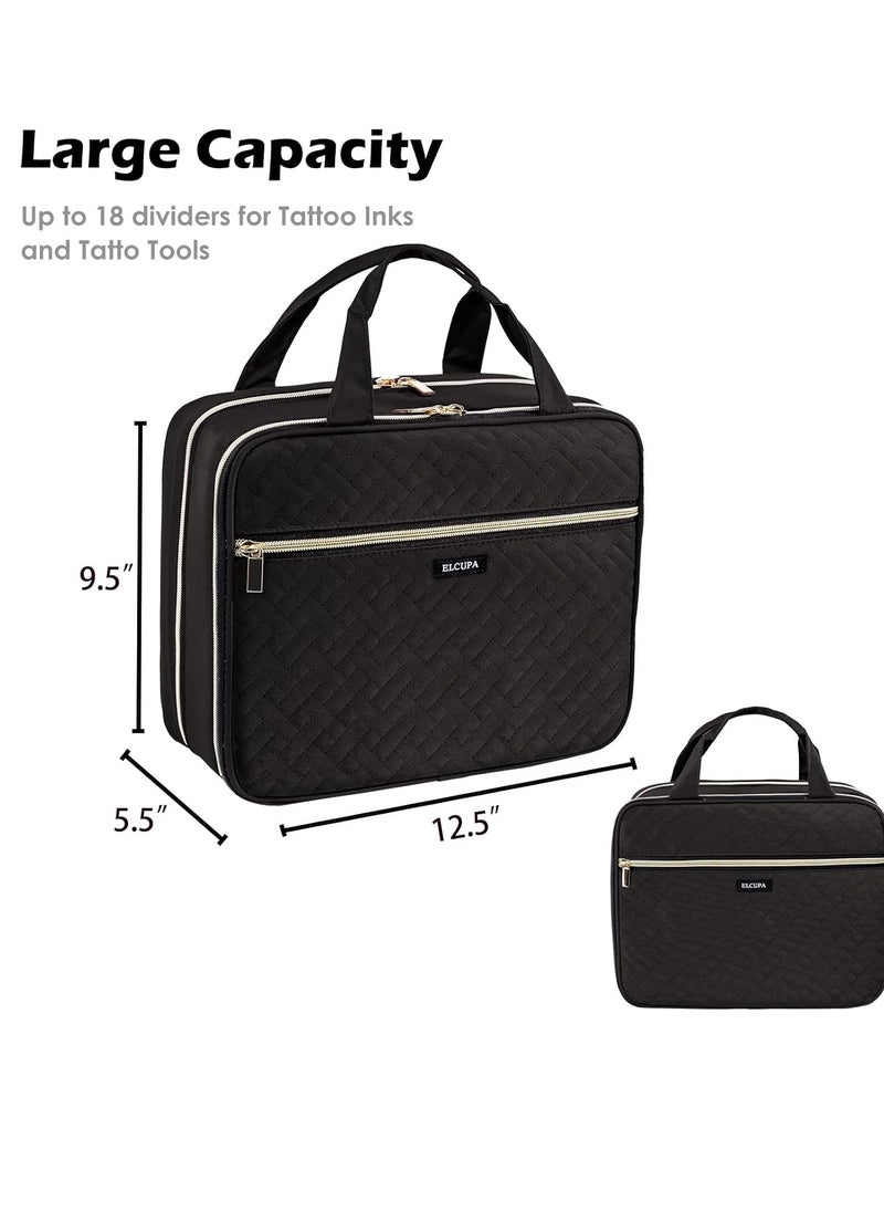 Tattoo Carrying Case-Tattoo Supplies Organizer-Tattoo Kit Case -Tattoo Supplies Carrying Bag for Tattoo Stencil Printer, Tattoo Ink, Tattoo Equipment, Tatoo Pens Black (BAG ONLY)