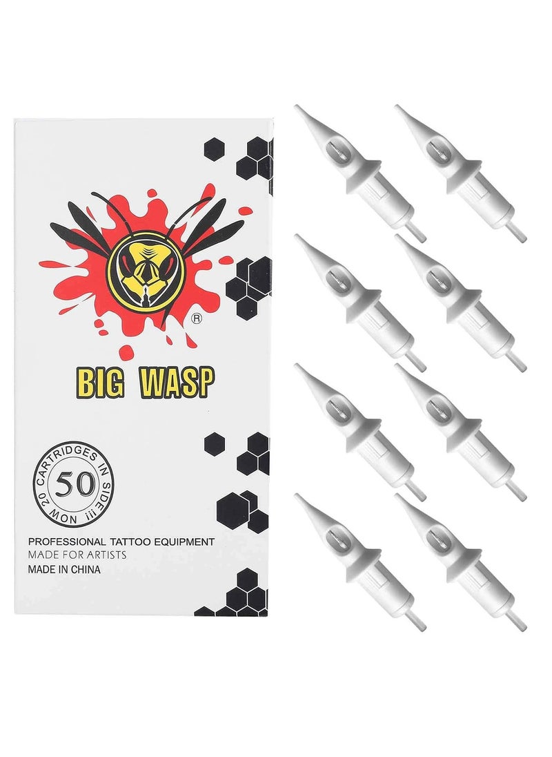 BIGWASP 50pcs Assorted Disposable Tattoo Needle Cartridges Round Liner Mixed 3RL 5RL 7RL 9RL 11RL (50pcs #12 Standard RL)