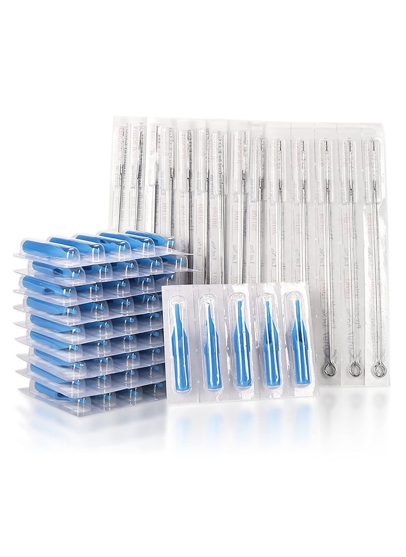 Tattoo Needles and Tips Set, 100pcs Disposable Mixed Tattoo Needles and Assorted Sterilized Tattoo Needles Tips, 5pcs of each-3rl 5rl 7rl 9rl 3rs 5rs 7rs 9rs 5m1 7m1 3RT 5RT 7RT 9RT 3DT 5DT 7D