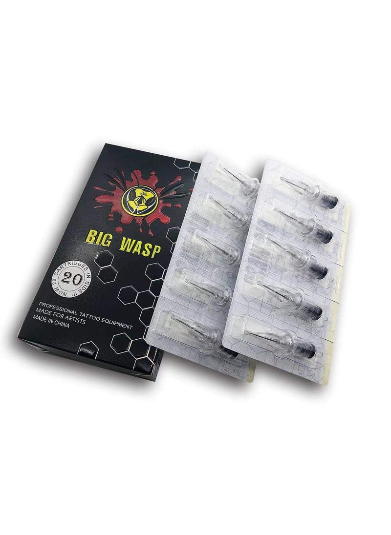 BIGWASP 4th Generation Premium Tattoo Needle Cartridges #10 Bugpin 3 Round Liner (3RL) 20Pcs