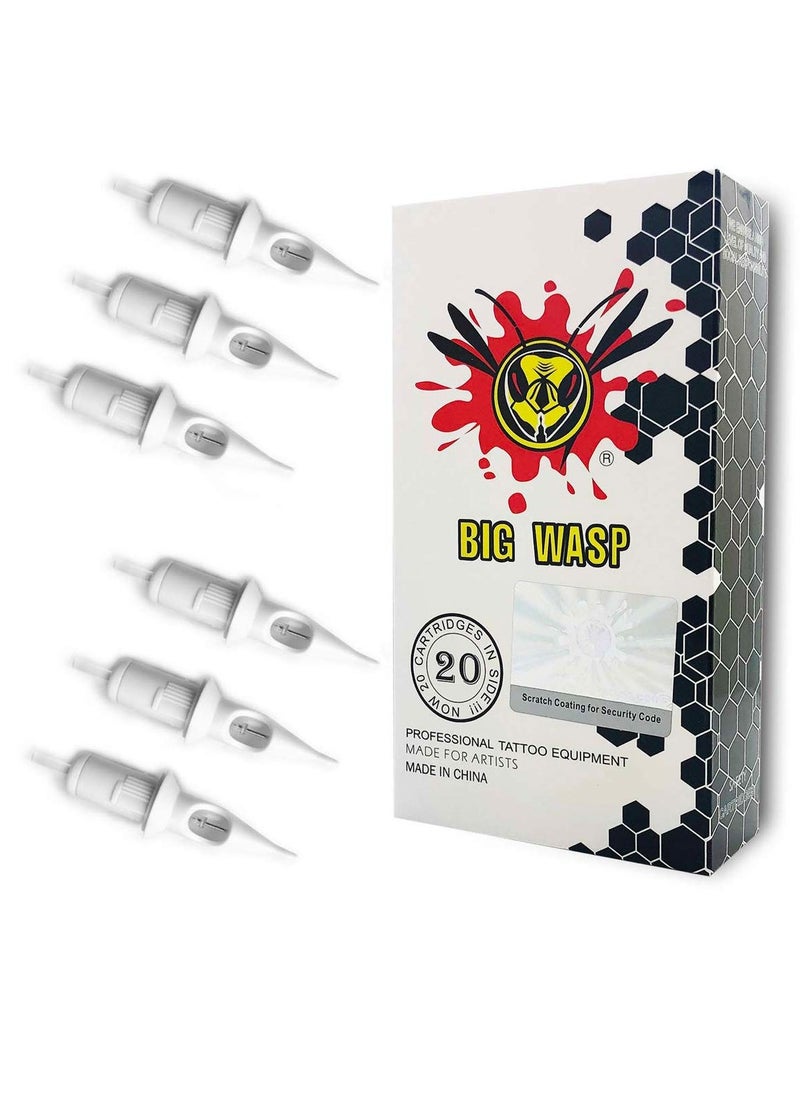 BIGWASP Professional 14RS Disposable Tattoo Needle Cartridge #12 Standard 14 Round Shader (1214RS) 20Pcs