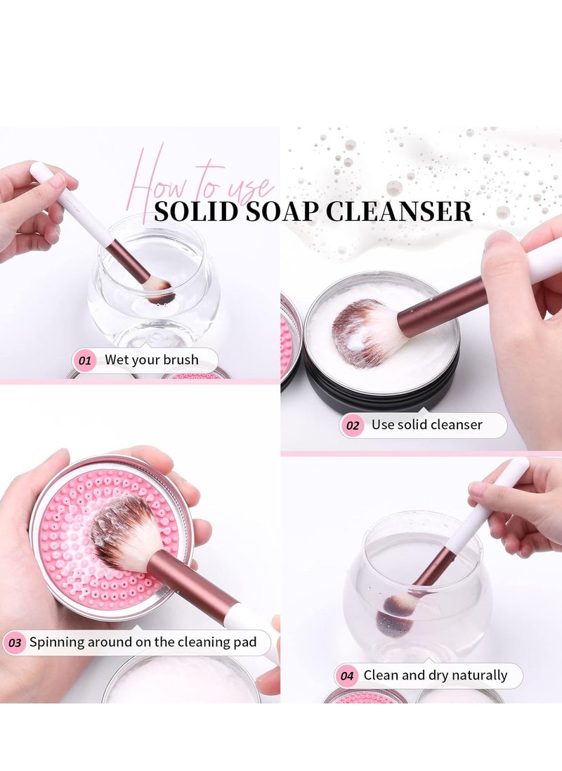 DUcare Makeup Brush Cleaner Shampoo Soap Solid Brush Cleaning Mat Removes Cosmetic Color Brush Cleaner Pad for Cleaning Makeup Sponges Brushes