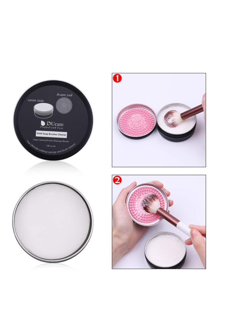 DUcare Makeup Brush Cleaner Shampoo Soap Solid Brush Cleaning Mat Removes Cosmetic Color Brush Cleaner Pad for Cleaning Makeup Sponges Brushes