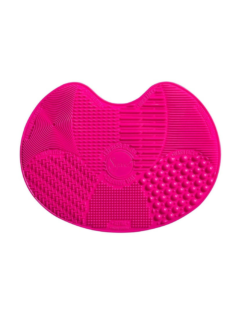 Sigma Beauty Makeup Brush Cleaner Mat – Sigma Spa Express Silicone Makeup Brush Cleaning Mat with Suction Cups for Cleaning Makeup Brushes, Compact Design Fit for Any Travel Makeup Kit (Pink)