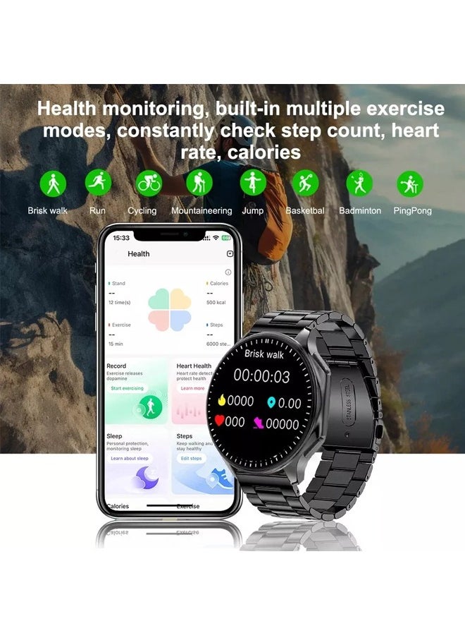 Men's Exquisite Bluetooth Smartwatch, 1.43 Inch Full Screen Touch, Answering/Making Calls, Sports Sleep Heart Rate Monitoring, Universal For Android 4.4 And IOS 10.0 Systems, IP68 Waterproof RT-DT Watch X