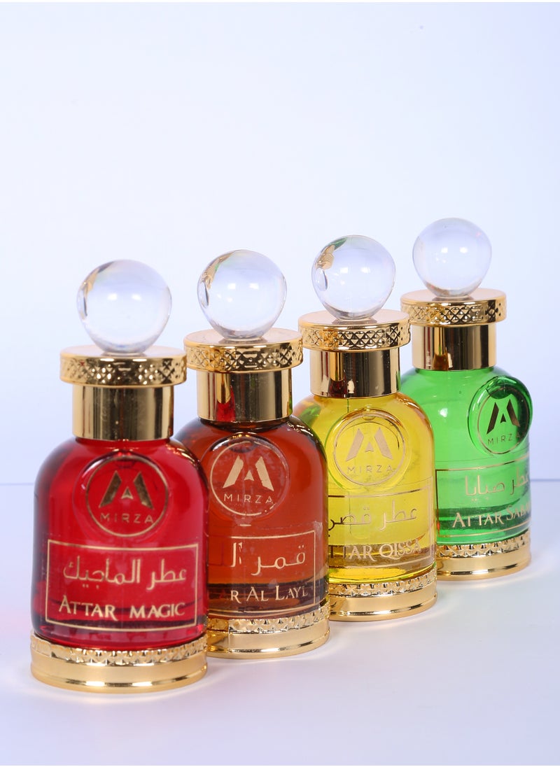 ATTAR Combo Gift Pack 4x13ml perfume oil|attar sabaya|attar qamar al layl|attar qizza|attar magic