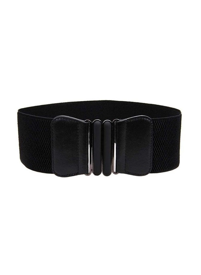 Wide Elastic Plus Size Belt For Women Cinch Waist Belt Stretch Waistband, Black, Xxl(42