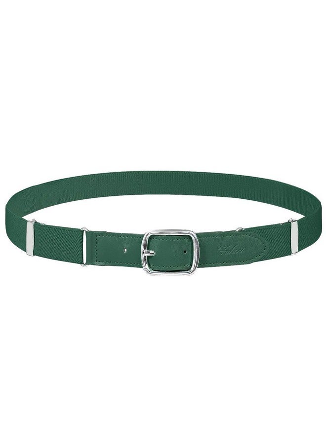 Kids Leather Elastic Adjustable Belts For Boy Girl All Occasion Variety Colors - Dark Green