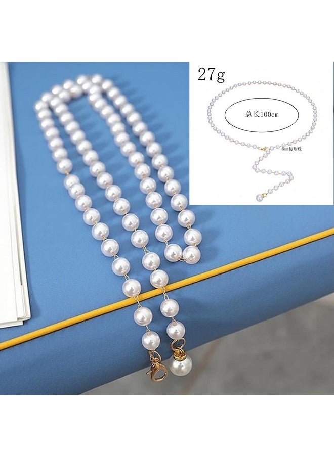 2 Sets Rhinestone Pearl Elastic Waist Chain Belt, Women Skinny Metal Cinch Belt Gold Waist Belt For Dress Gift For Jeans Dress