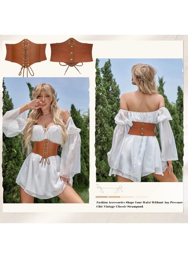 Women’S Elastic Costume Waist Belt Lace-Up Tied Waspie Corset Belts For Women