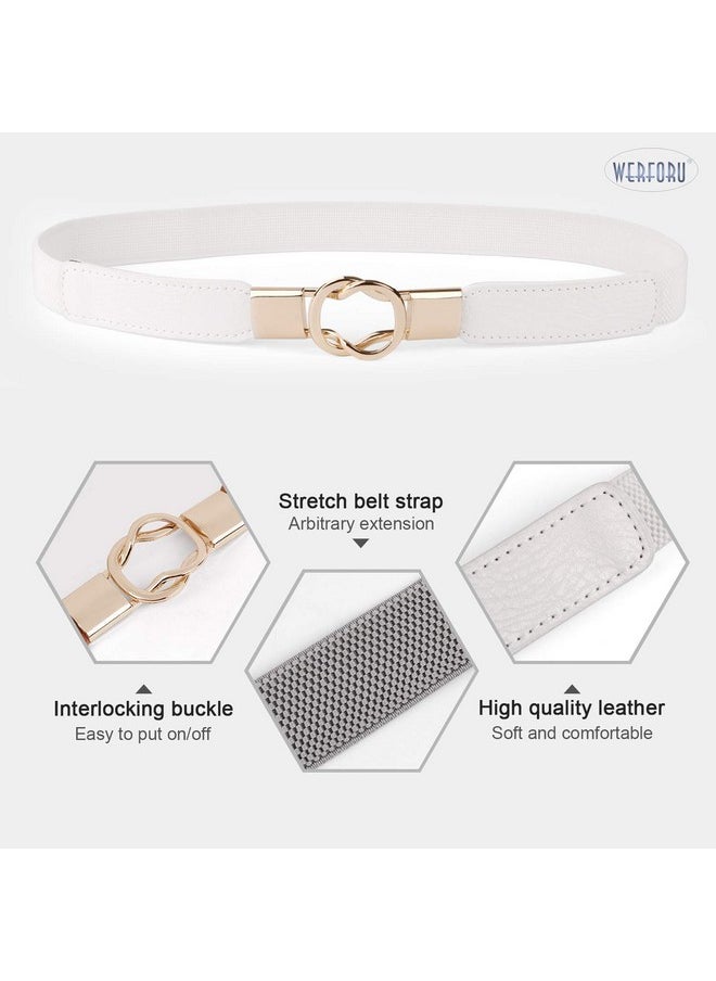 Women Skinny Belt For Dresses Retro Stretch Ladies Waist Belt Plus Size Set Of 4 (Fits Waist 22