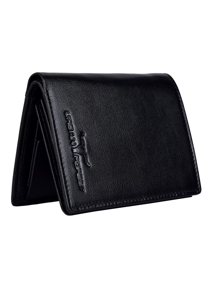 URBAN FOREST Toronto Black Leather Wallet and Pen Combo for Men