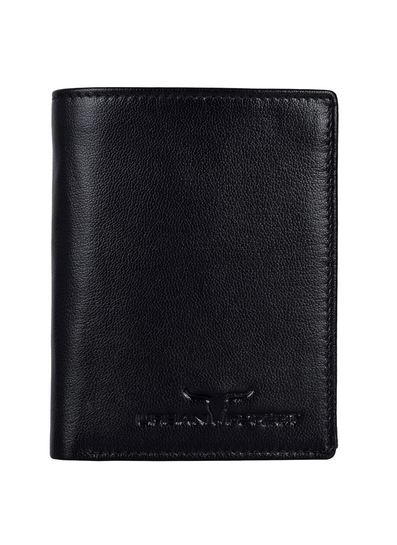 URBAN FOREST Toronto Black Leather Wallet and Pen Combo for Men