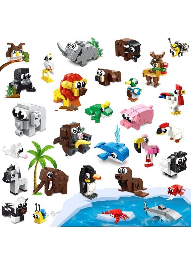 30 Packs Party Favors For Kids - 867Pcs Animals Building Blocks Sets For Classroom Prizes Goodie Bag Fillers Stocking Stuffers Birthday Valentines Easter Gifts For Kids Boys Girls 6+