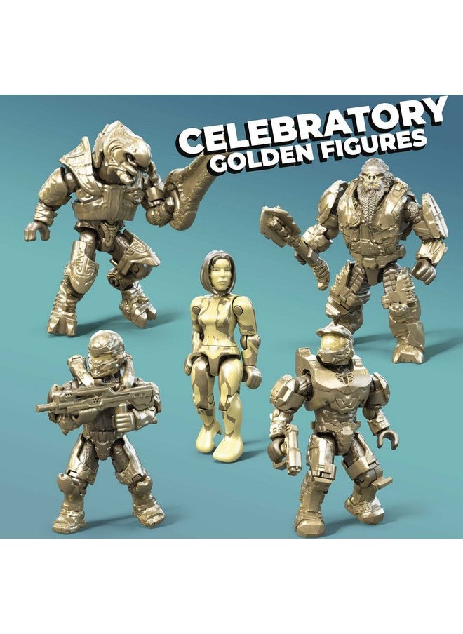 Halo Action Figure Building Toys Set, 20Th Anniversary Character Collector Pack With 352 Pieces, 20 Poseable Articulation Figures, Kids Or Adults (Amazon Exclusive)