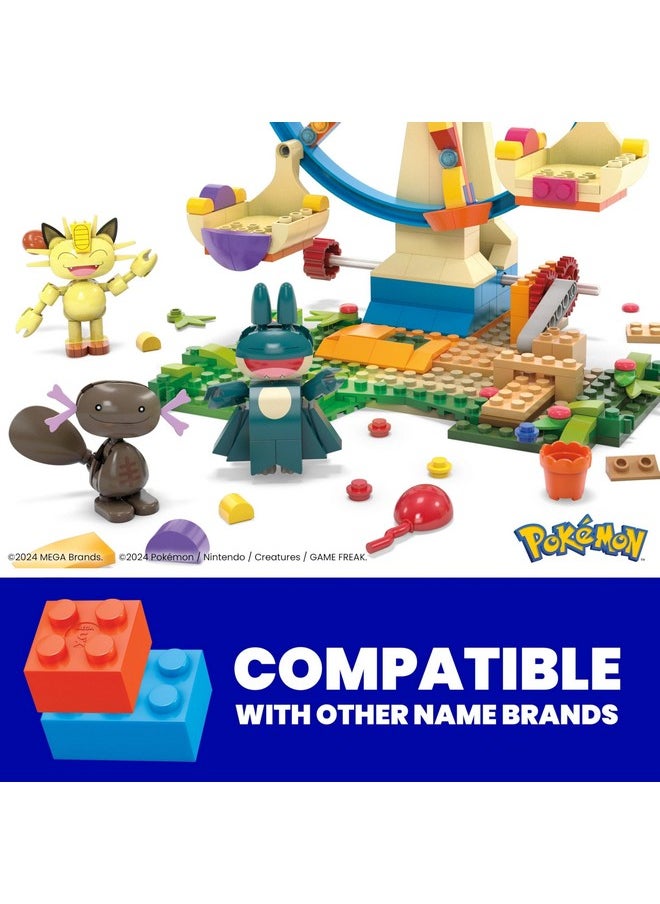 Pokémon Building Toys Set Ferris Wheel Fun With 393 Pieces, 4 Poseable Characters, 5+ Inches Tall, For Kids