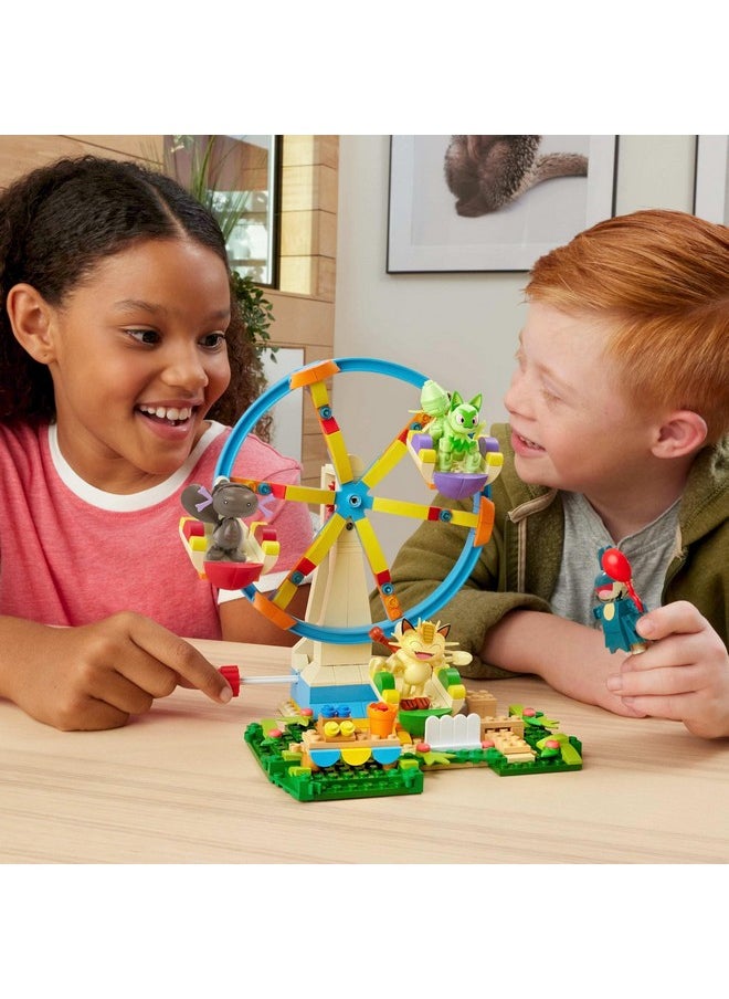 Pokémon Building Toys Set Ferris Wheel Fun With 393 Pieces, 4 Poseable Characters, 5+ Inches Tall, For Kids