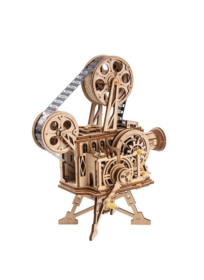 3D Puzzle For Adults, Diy Wooden Model Kit For Adults To Build, Handheld Film Mechanical Gear Building Set, Birthday Vitascope Projector