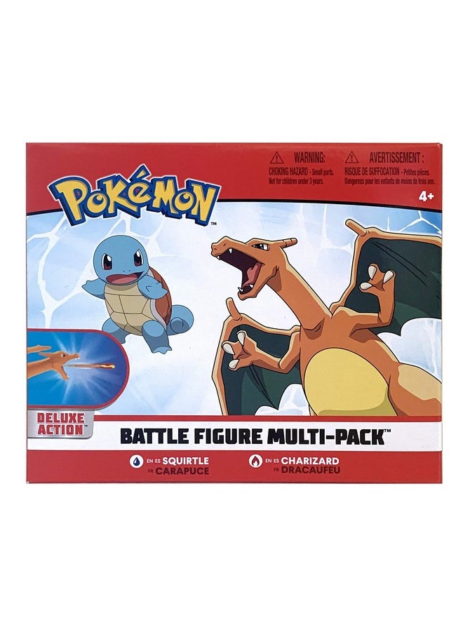 Pokémon Fire And Water Battle Pack - Includes 4.5 Inch Flame Action Charizard And 2