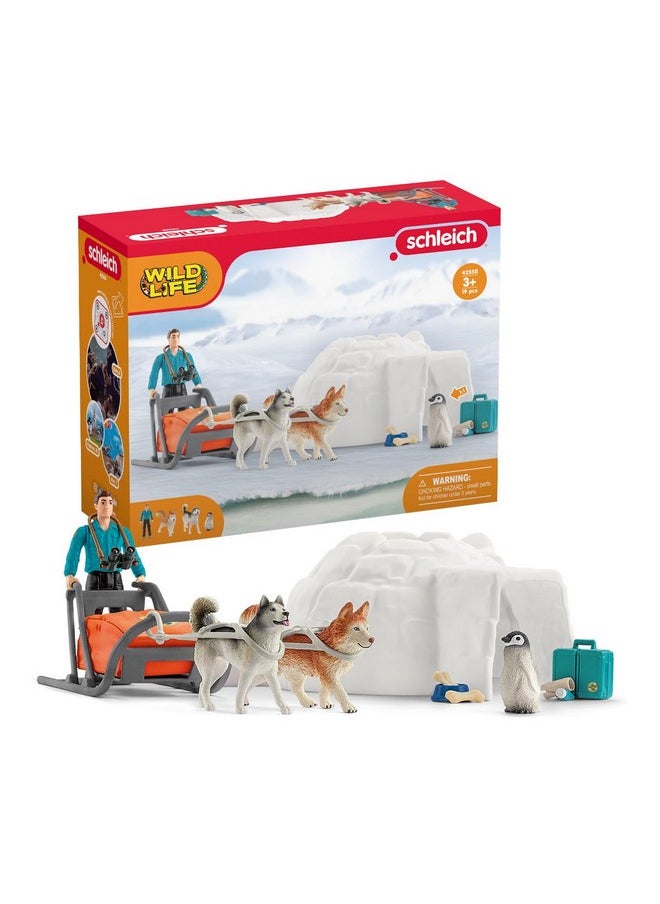 Wild Life Wild Animal Toy Playset For Boys And Girls Ages 3+, Antarctic Expedition With Arctic Animals